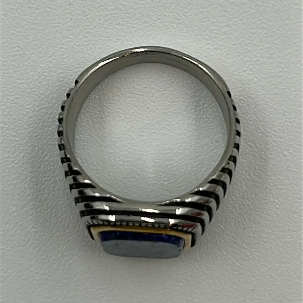 Lapis Lazuli Natural Gemstone Handmade Men's Ring Size 9 NWT